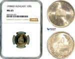 AL580, Hungary, Franz Joseph, 10 Filler 1908 KB, Kremnitz Mint, NGC MS65