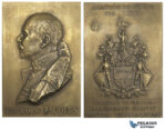 AA001 Belgium, 1921 Bronze Plaque Medal (70x47mm, 97.3g) by Bremaecker, Arabian Campaign, Lt. Baron Jacques, WW1