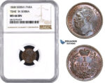 AA265, Serbia, M. Obrenovic III, 1 Para 1868, NGC MS66BN "TSHE" In Serbia