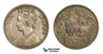 AA295, India (British) Victoria, 1/4 Rupee 1876, Silver, Toned AU-UNC