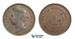 AA314, Straits Settlements, Victoria, Cent 1875-W, VF-XF