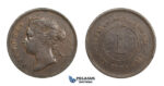 AA315, Straits Settlements, Victoria, Cent 1877, Brown VF-XF