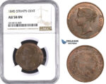 AA569, Straits Settlements, Victoria, 1 Cent 1845, NGC AU58BN