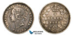 AA800, Canada, Victoria, 5 Cents 1887, Silver, Toned VF