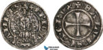 AB009, Italy, Papal, John XXII, Grosso ND (1316-34) Macerata, Silver (2.17g) Dark toning, VF, Rare!