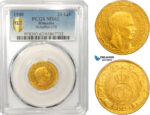 AB044, Romania, Carol II, 20 Lei 1940, Gold, PCGS MS62, Rare!