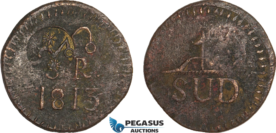 AB131, Mexico, Zacatecas, Insurgent countermarked 8 Reales 1813, C/S Morelos, KM# 265.4, VF