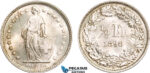 AB154, Switzerland, 1/2 Franc 1898-B, Bern, Silver, aUNC