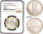 AB545, Lithuania, 10 Litu 1936, Silver, NGC MS63