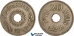 AB602, Palestine, 20 Mils 1934, London, aXF, Edge bumps, Rare!