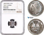 AB747, Serbia, M. Obrenovic III, 1 Para 1868, NGC MS65BN