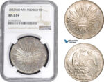 AB808, Mexico, 8 Reales 1883 Mo MH, Mexico City, Silver, NGC MS63+