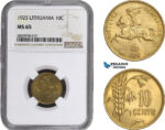 AB894, Lithuania, 10 Centu 1925, NGC MS65