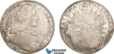 AC136, Germany, Bavaria, Maximilian III. Joseph, Taler 1773-A, Amberg, Silver (27.99g) Lustrous XF