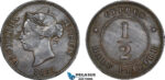 AC204, Cyprus, Victoria, 1/2 Piastre 1887, VF-XF