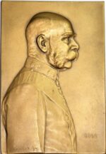 AC513, Austria, Bronze Plaque Medal 1908 (93x63mm, 182g) by Marschall, Franz Joseph
