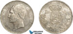 AC640, Belgium, Leopold I, 5 Francs 1849, Brussels, Silver, Lustrous AU