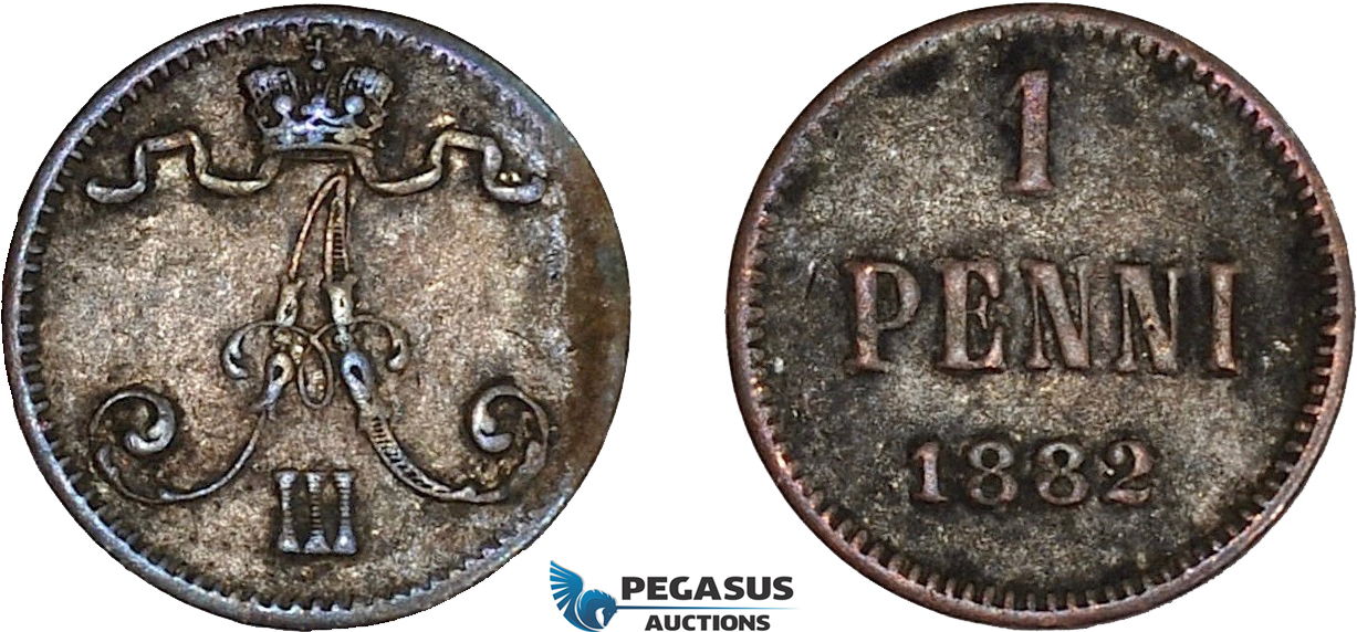AD058, Finland (under Russia) Alexander III, 1 Penni 1882, aVF