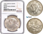 AD213, Great Britain, George V, Crown 1935, Silver, Jubilee, Incuse Edge Let. NGC MS63