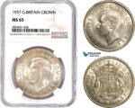 AD215, Great Britain, George VI, Crown 1937, Silver, NGC MS65