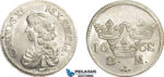 AD304, Sweden, Karl XI, 2 Mark 1668, Stockholm, Silver (10.64g) SM117b, AU-UNC (Lightly cleaned)