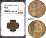 AD469, Lithuania, 20 Centu 1925, NGC AU58