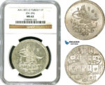 AD499, Ottoman Empire, Turkey, Abdülhamid I, Piastre AH1187/2, Qustantiniye (Istanbul) NGC MS62