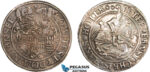 AD619, Germany, Mansfeld, Taler 1566, Eisleben, Silver (28.34g) Dav. 9501, Polished, scratched, VF