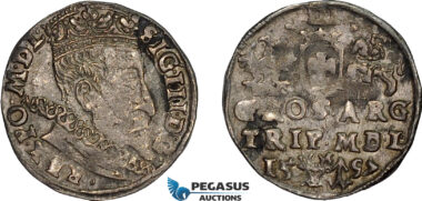 AD635, Lithuania, Sigismund III. of Poland, 3 Groschen (Trojak) 1597, Vilnius, Silver (2.24g) Toned VF-XF