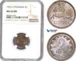 AD750, Lithuania, 2 Centai 1936, NGC MS63BN