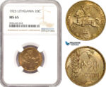 AD885, Lithuania, 20 Centu 1925, NGC MS65
