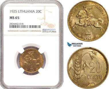 AD885, Lithuania, 20 Centu 1925, NGC MS65