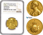 AD917, Sweden, Gold Medal (ND) (Ø26.8mm) Alfred Nobel, Committee for Physics & Chemistry, NGC AU Det. Rare!