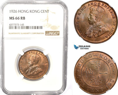 AD965, Hong Kong, George V, 1 Cent 1926, NGC MS66RB