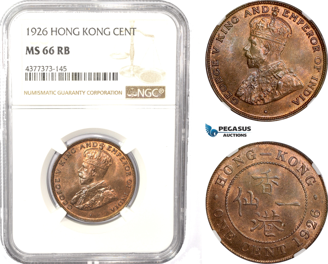 AD965, Hong Kong, George V, 1 Cent 1926, NGC MS66RB