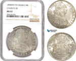 AE265, Mexico, Charles IV, 8 Reales 1808 Mo TH, Mexico City, Silver, NGC MS62