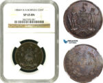 AE404, British North Borneo, 1 Cent 1884-H, Heaton, NGC SP65BN