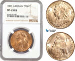 AE508, Great Britain, Victoria, 1 Penny 1896, NGC MS65RB
