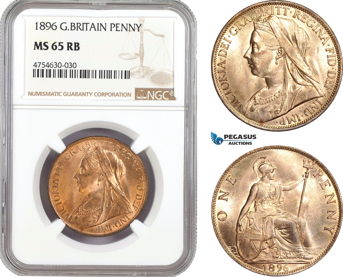 AE508, Great Britain, Victoria, 1 Penny 1896, NGC MS65RB