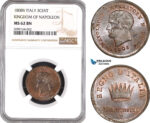 AE529, Italy, Kingdom of Napoleon, 3 Centesimi 1808-V, Venice, NGC MS62BN, Pop 1/0
