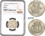 AE540, Netherlands, Zeeland, 6 Stuivers 1780 8/7, Silver, NGC MS63, Pop 1/0