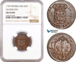 AE541, Netherlands, Gelderland, Duit 1759, NGC MS65BN