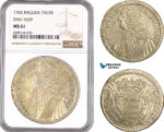AE555, Ragusa, Tallero Rettorale 1765 GB, Silver, NGC MS61
