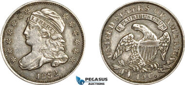 AE774, United States, Capped Bust Dime (10c) 1832, Philadelphia, Silver, XF-AU