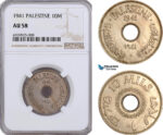 AE884, Palestine, 10 Mils 1941, London, NGC AU58