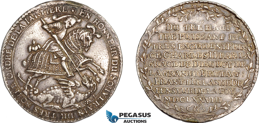 AF065, Germany, Saxony, Taler 1678, Dresden, Silver (23.24g) Ex. Mount, XF