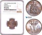 AF126, Netherlands, Willem III, 1 Cent 1877, Utrecht, NGC MS64BN
