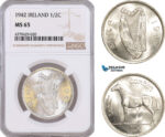 AF190, Ireland, 1/2 Crown 1942, Silver, NGC MS65