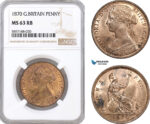 AF327, Great Britain, Victoria, 1 Penny 1870, Royal Mint, NGC MS63RB