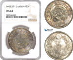 AF334, Japan, Meiji, Yen Yr. 45 (1912) Silver, NGC MS64